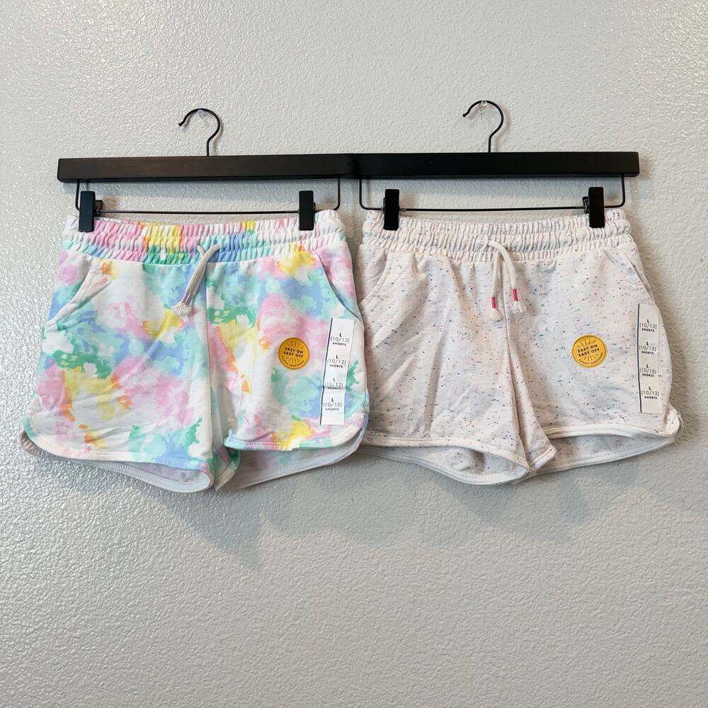 2x Cat & Jack Girls’ Knit Pull-On Shorts Ivory cream
Speckled, Rainbow Tie Dye